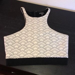 White and black crop top from express!